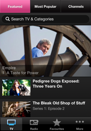 Photo of the BBC iPlayer (above)